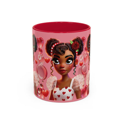 Heartbreaker Girl | Bubblegum - Coffee Mug, two-tone, 11 oz (multiple handle colors)