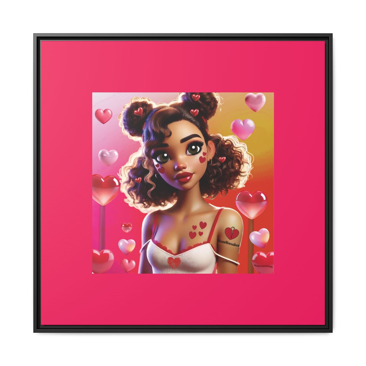 Heartbreaker 2 | Watermelon - Canvas Print, framed matte (multiple sizes/multiple frame colors)