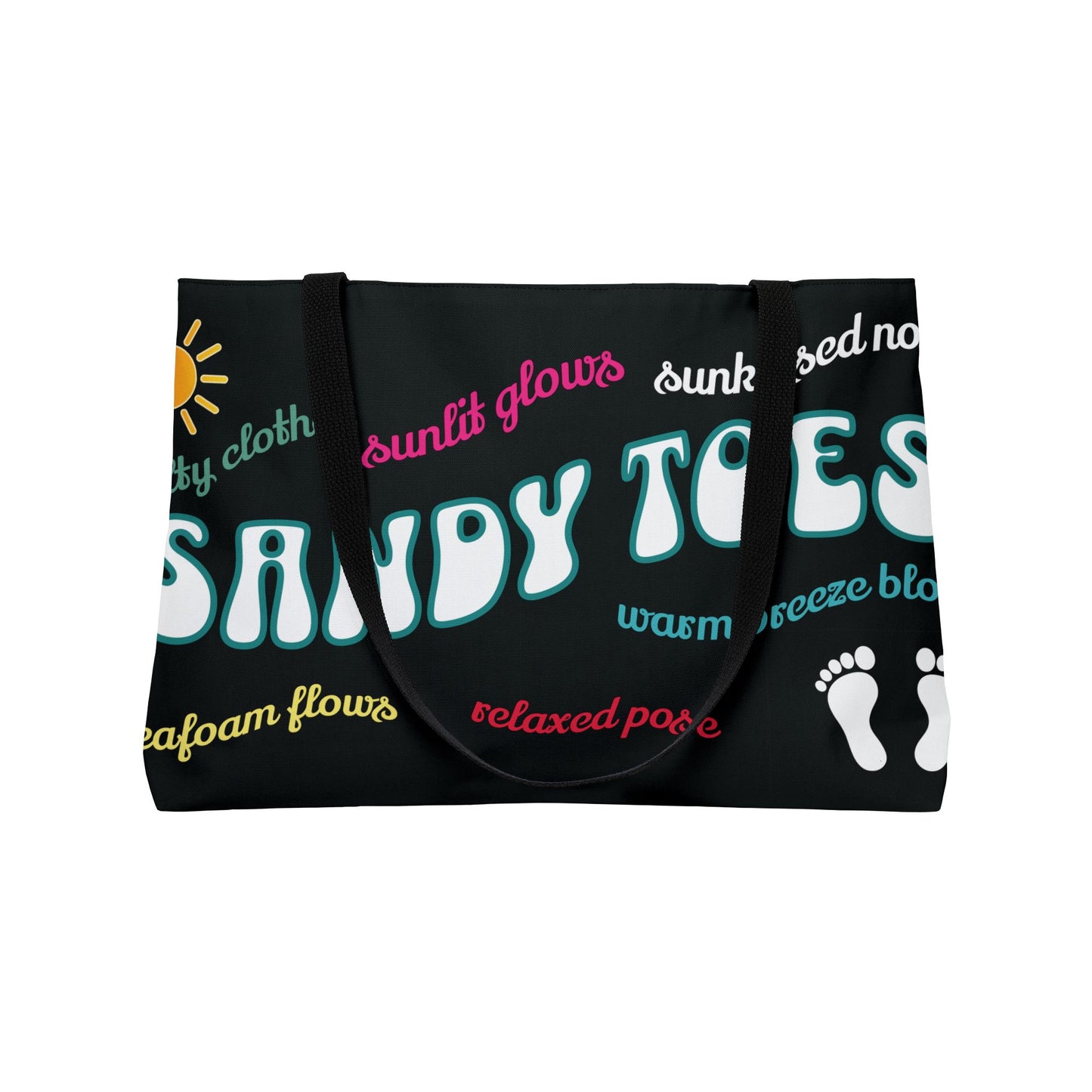 Sandy Toes | Licorice Two-Sided Sunset Palm Weekender Tote Bag