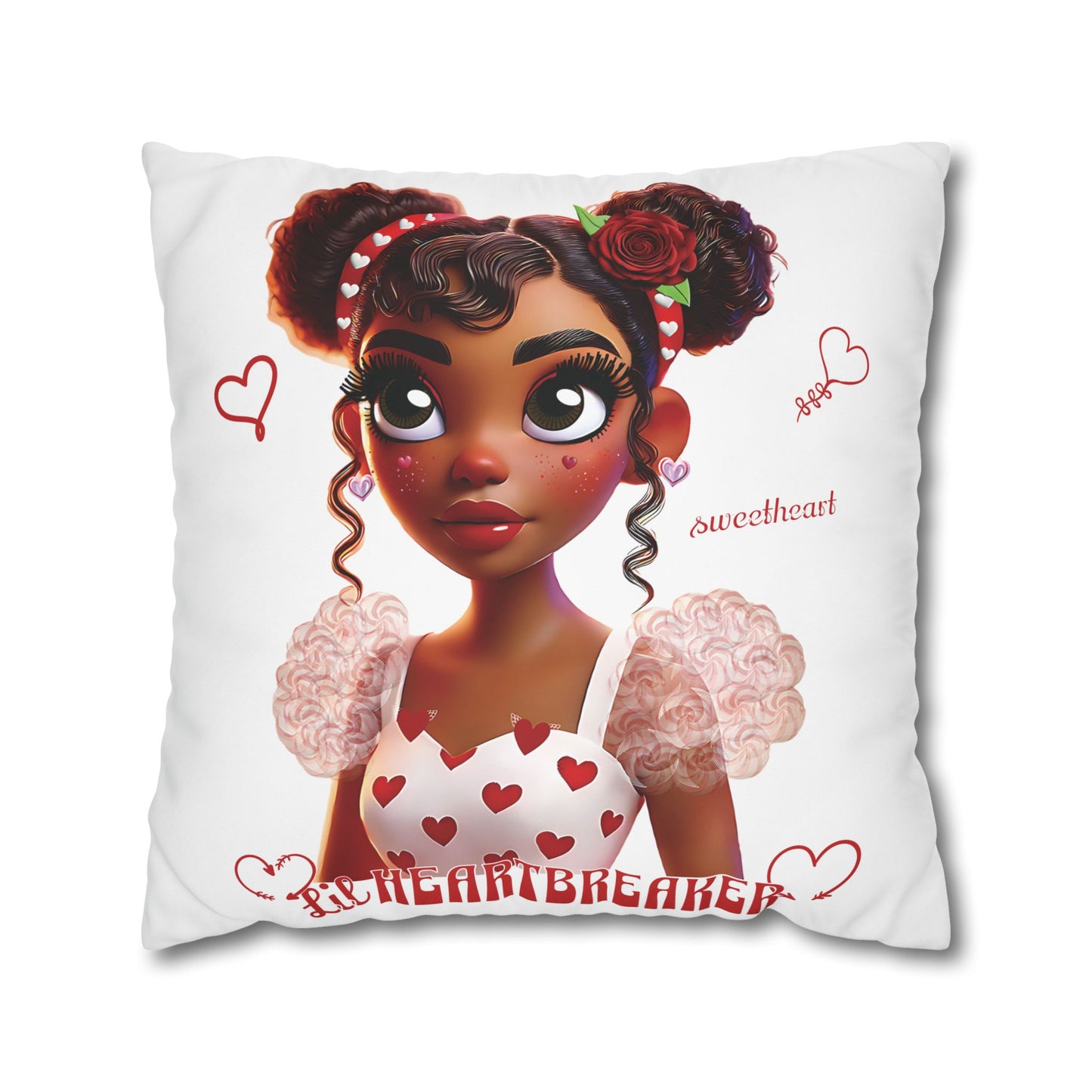 Heartbreaker Girl | Marshmallow - Pillowcase, square (multiple sizes)