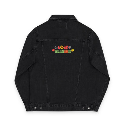 The Cozy Edit1 - Embroidered Denim Jacket (classic, black, and white denim)