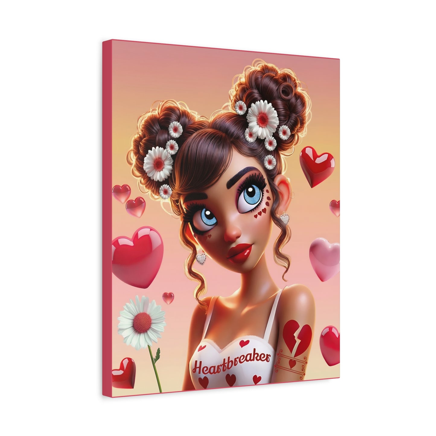 Heartbreaker 1 | Raspberry Matte Canvas Print