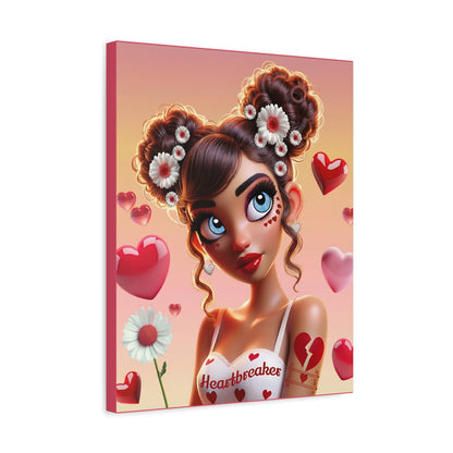 Heartbreaker 1 | Raspberry Matte Canvas Print