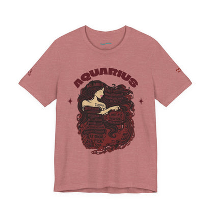 Aquarius| Word Art Graphic Tee2 (garnet)--"Aquarius" Definition on Back