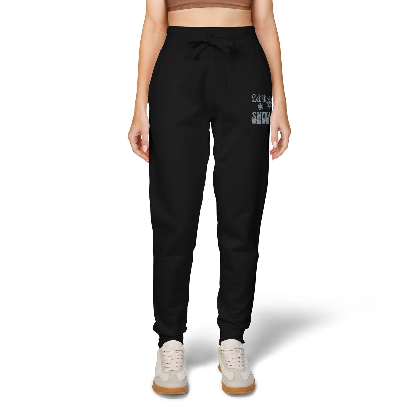 The Cozy Edit2 | Embroidered "Let It Snow" Fleece Lounge Joggers (multiple colors)