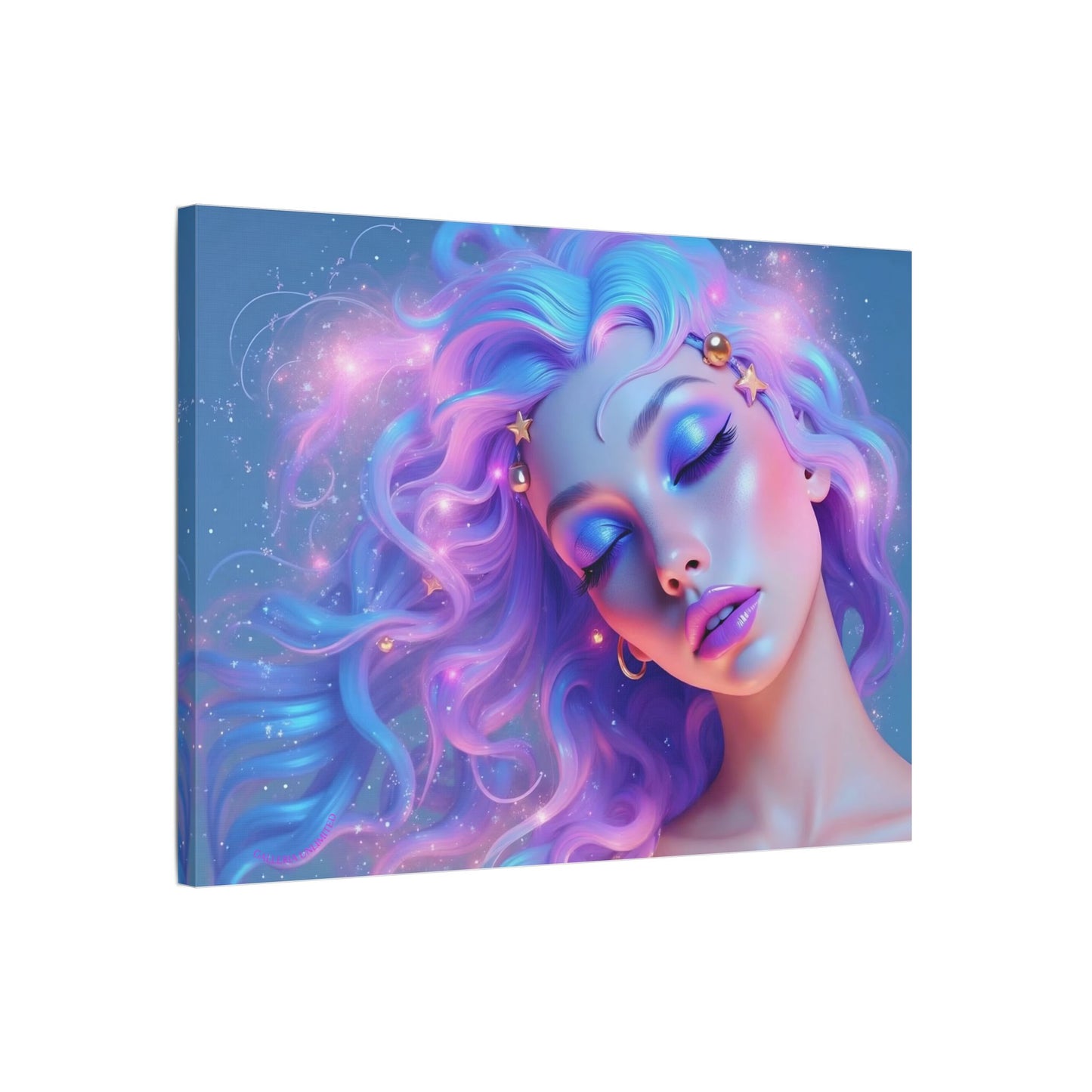 Winter Fantasy 1 | Dreamy Cosmic Muse Satin Stretched Canvas Print