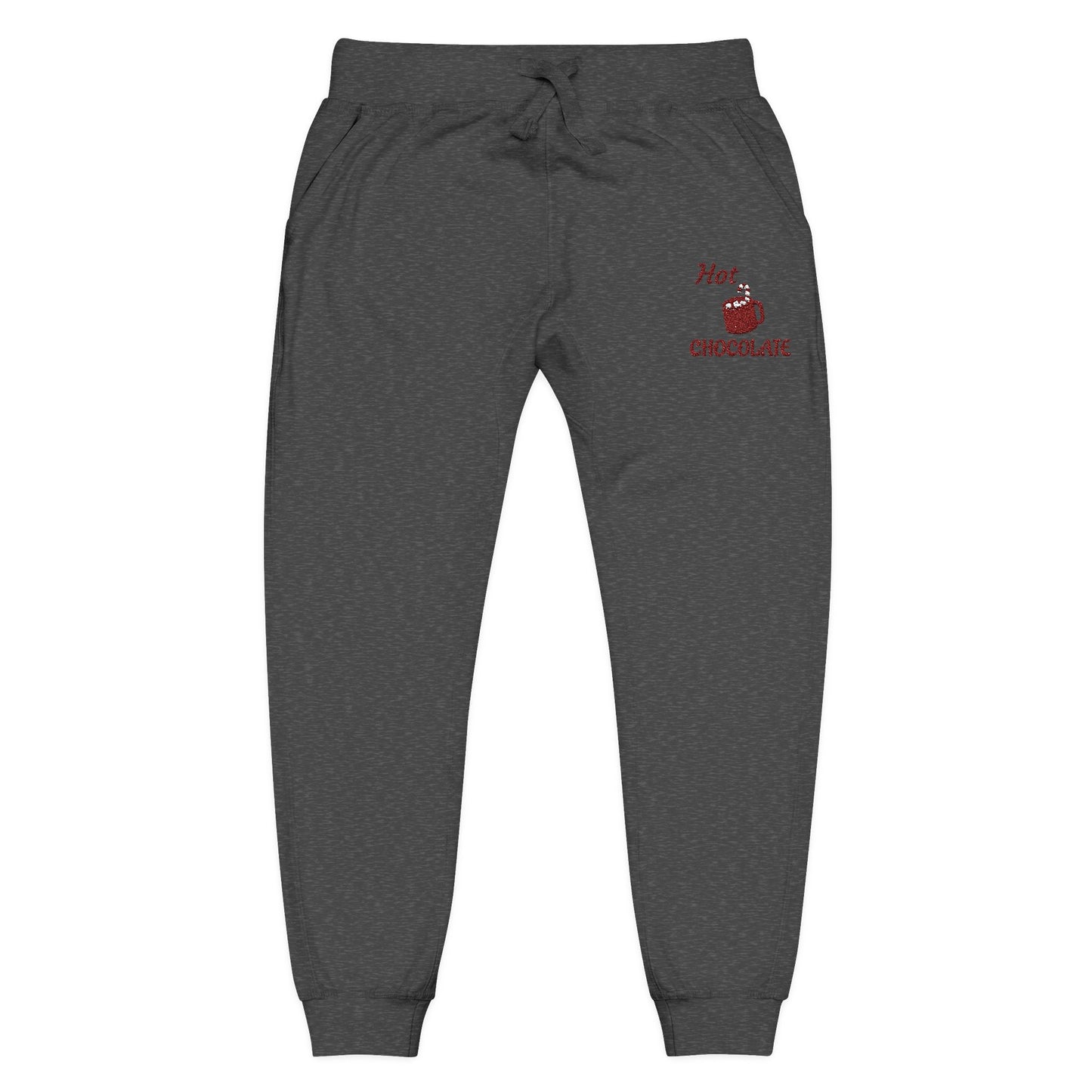 Harvest Haze | Maroon Embroidered 'Hot Chocolate' Sweatpants