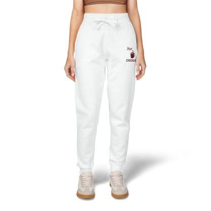 Harvest Haze | Maroon Embroidered 'Hot Chocolate' Sweatpants