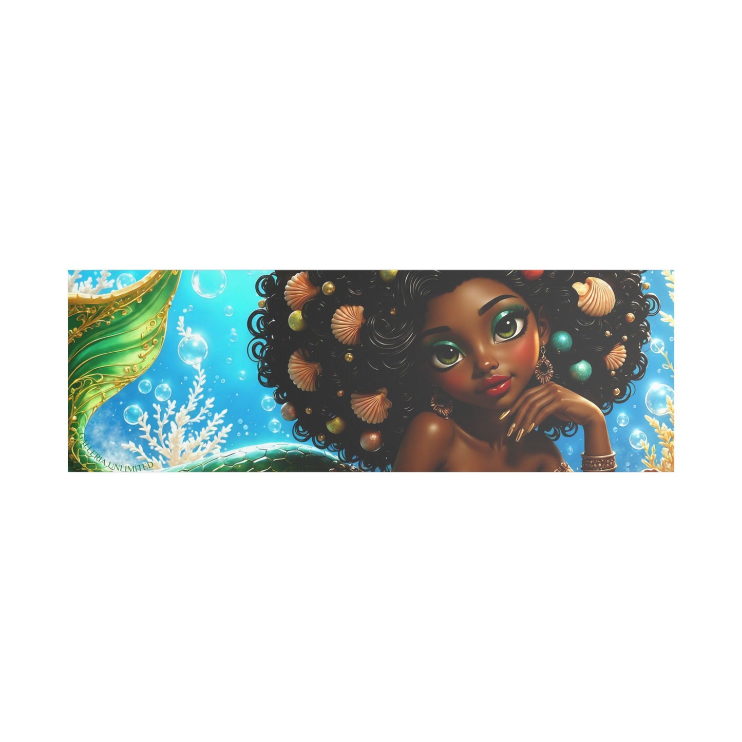 Sirens of the Gilded Sea | Blue Lagoon, Satin Stretched Canvas