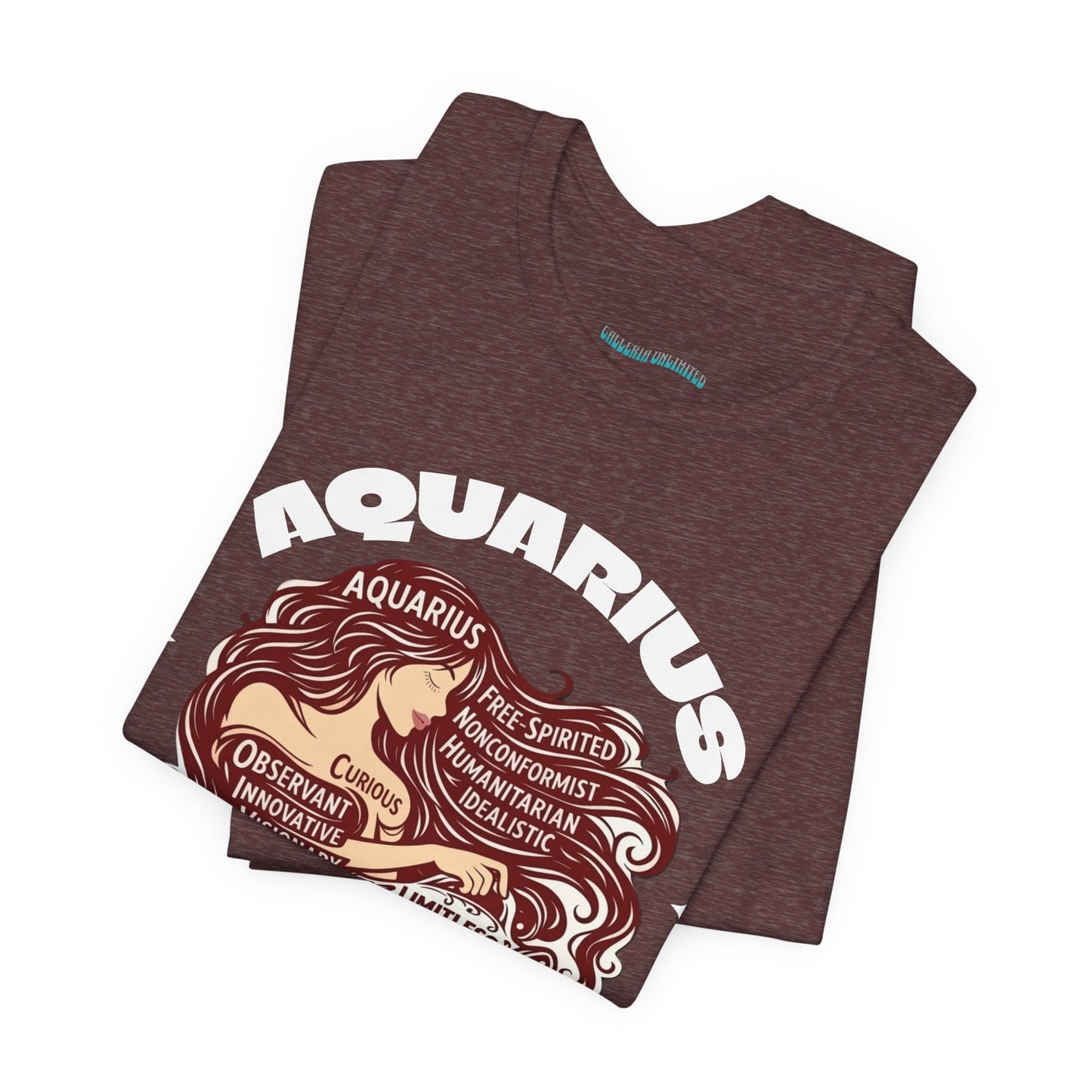 Aquarius| Word Art Graphic Tee2 (garnet)--"Aquarius" Definition on Back