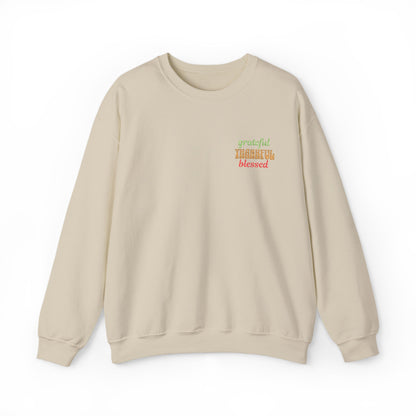 The Cozy Edit2 | Embroidered "Grateful - Thankful - Blessed" Crewneck Sweatshirt (multiple colors)
