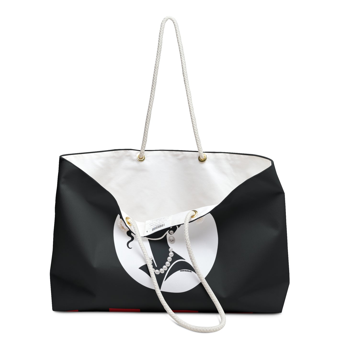 Pearls & Curls5 | Black - Two-Sided Weekender Bag