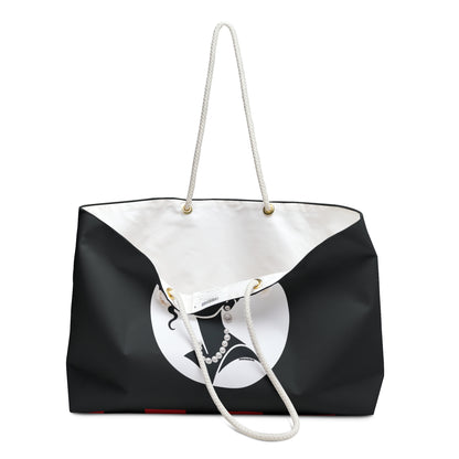 Pearls & Curls5 | Black - Two-Sided Weekender Bag