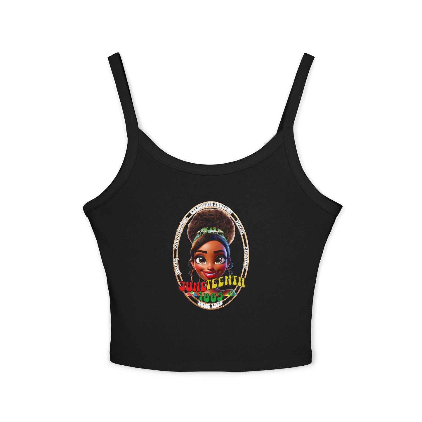 Juneteenth | Spaghetti Strap Women's Baby Tank Top (front and back design)