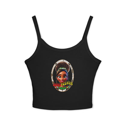 Juneteenth | Spaghetti Strap Women's Baby Tank Top (front and back design)