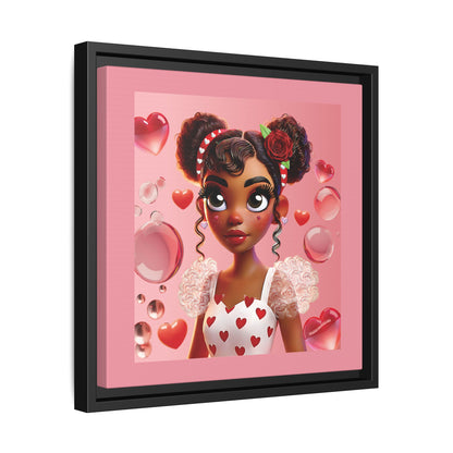 Heartbreaker Girl | Bubblegum - Canvas Print, framed matte (multiple sizes/frame colors)