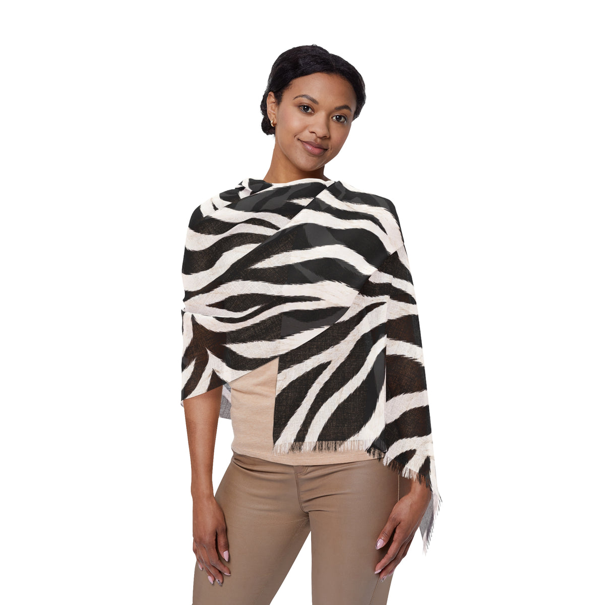 Zebra | Black & White Zebra Animal-Stripe Fashion Scarf