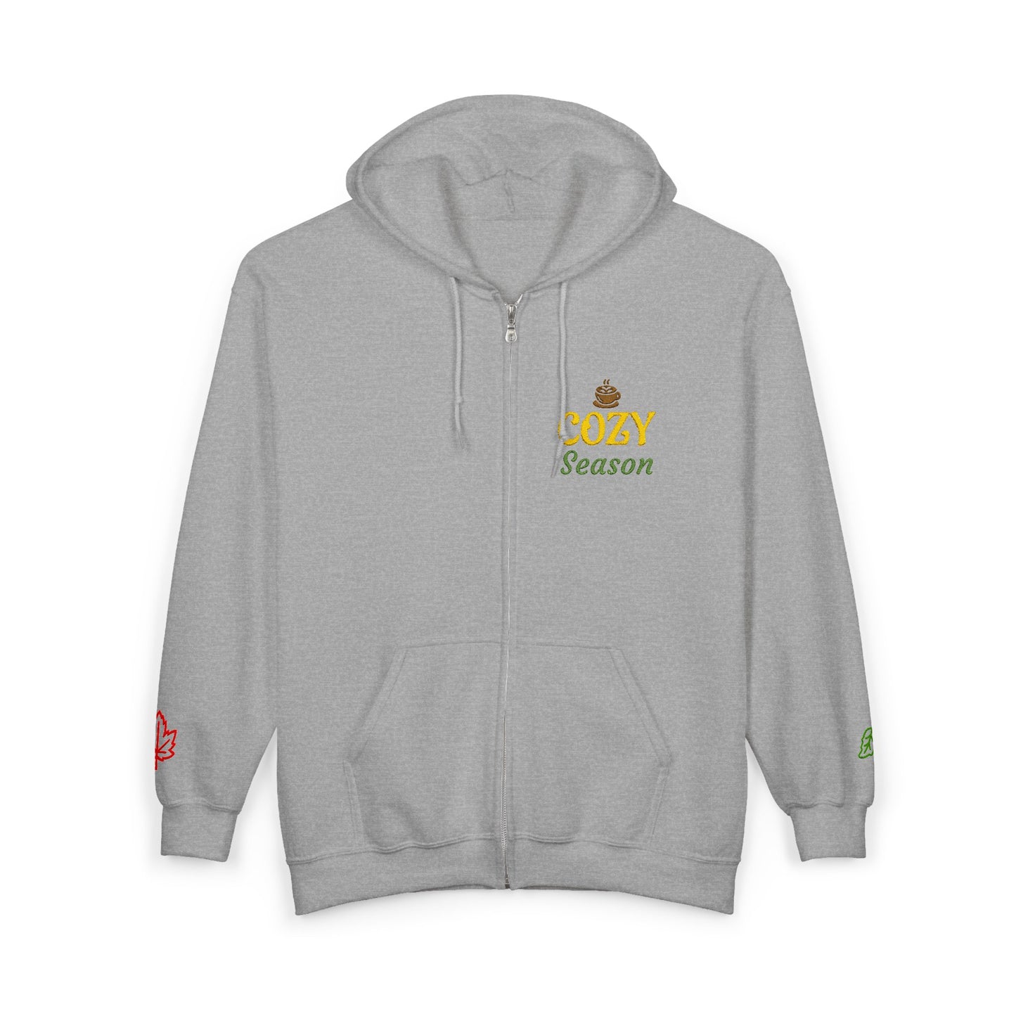 Harvest Haze | 'Cozy Season' Embroidered Zip Hoodie (multiple colors)