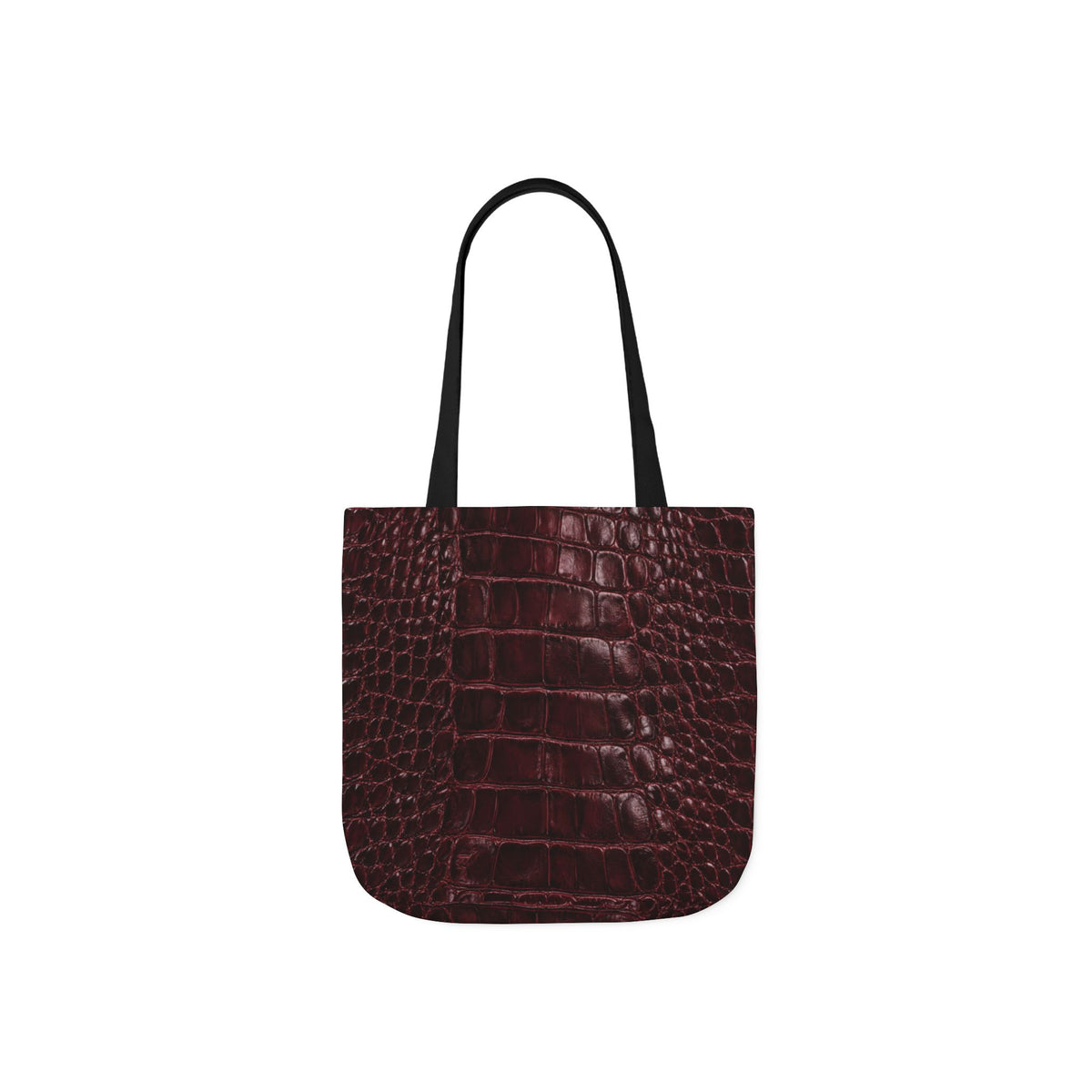 Alligator | Burgundy Print All-Over Pattern Tote Bag (non-textured printed fabric)