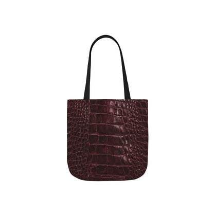 Alligator | Burgundy Print All-Over Pattern Tote Bag (non-textured printed fabric)