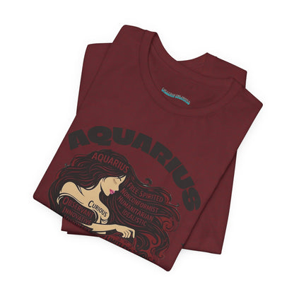 Aquarius| Word Art Graphic Tee2 (garnet)--"Aquarius" Definition on Back