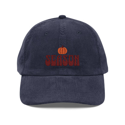 The Cozy Edit3| Maroon Embroidered Pumpkin Season Corduroy Cap