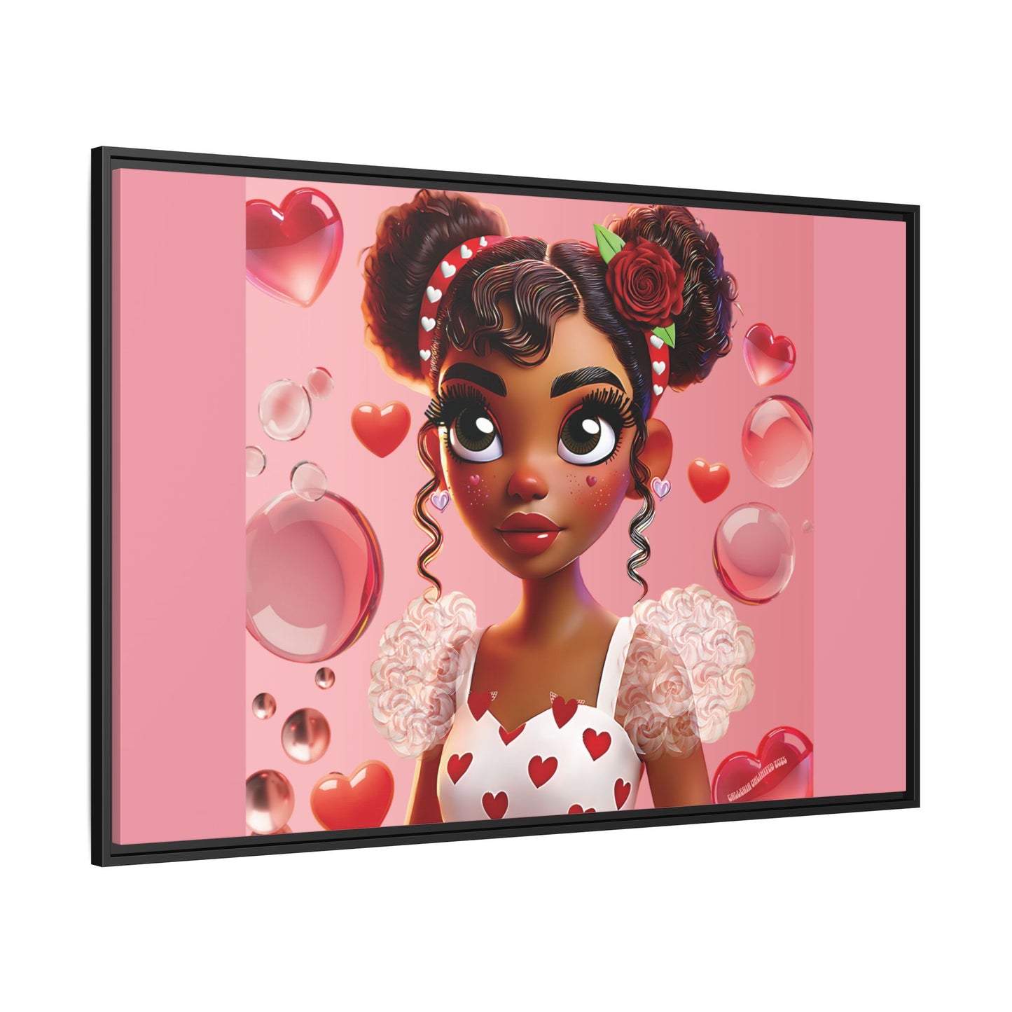 Heartbreaker Girl | Bubblegum - Canvas Print, framed matte (multiple sizes/frame colors)