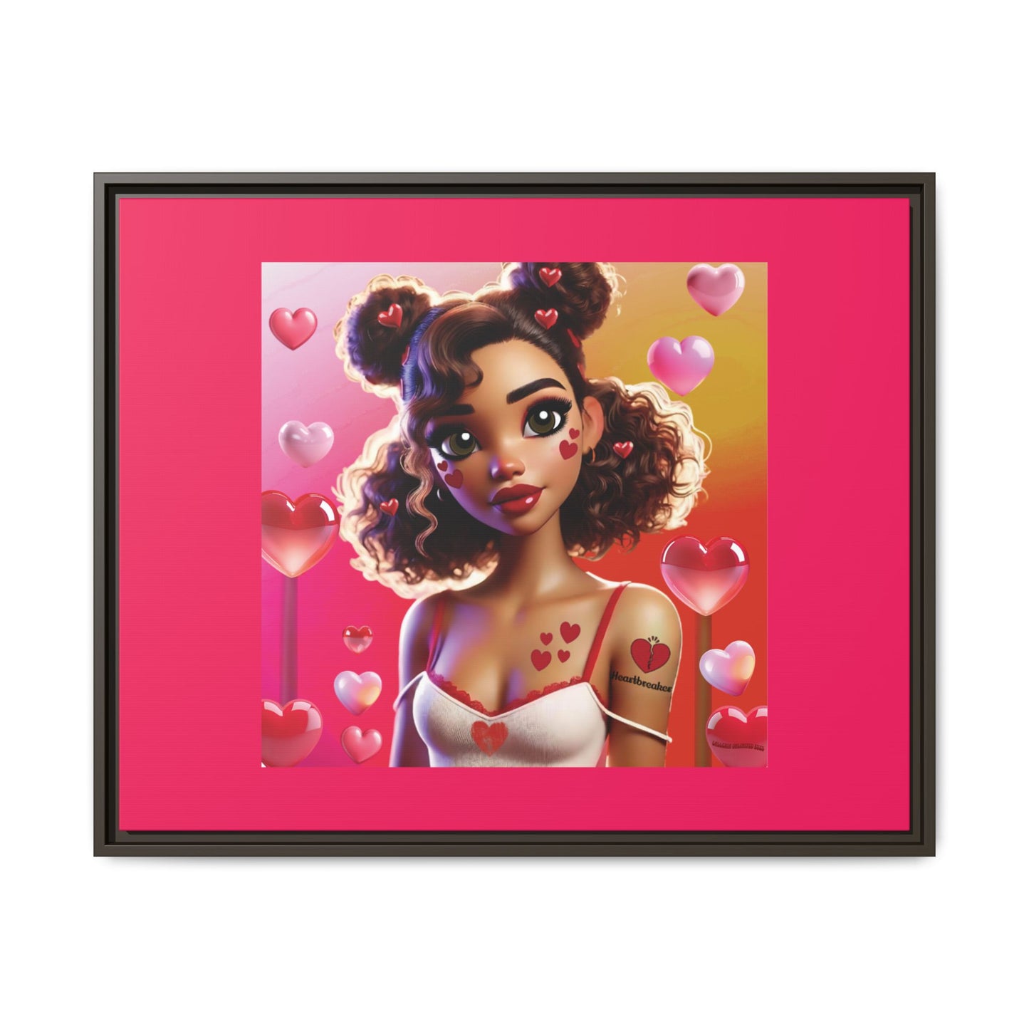 Heartbreaker 2 | Watermelon - Canvas Print, framed matte (multiple sizes/multiple frame colors)