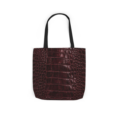 Alligator | Burgundy Print All-Over Pattern Tote Bag (non-textured printed fabric)