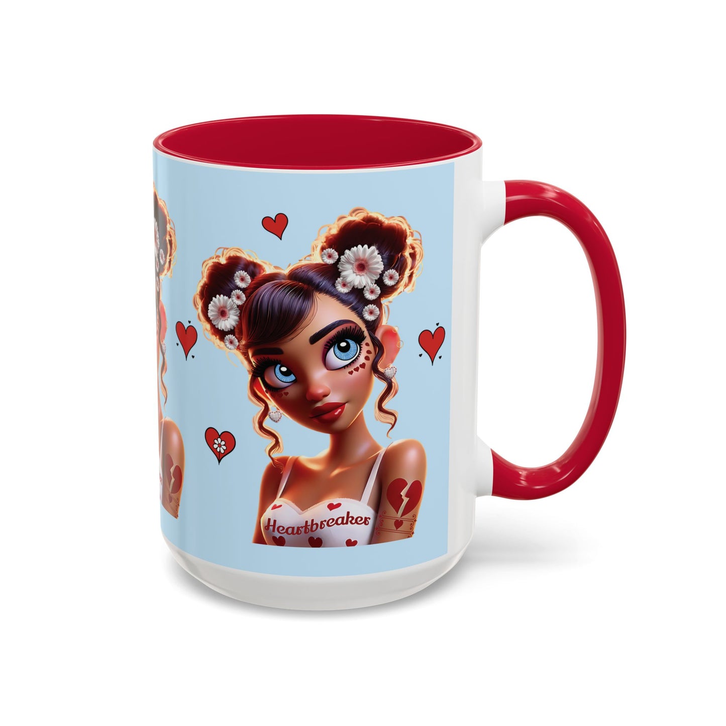 Heartbreaker 1 | Blueberry - Coffee Mug, two-tone, 15 oz (multiple handle colors)