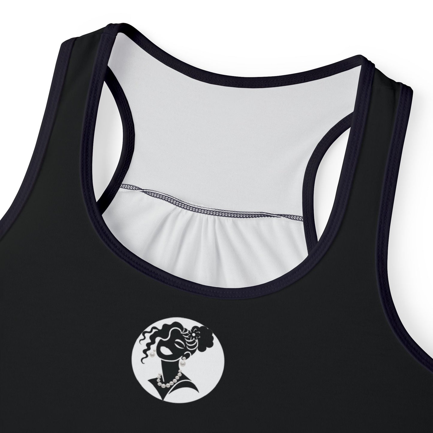 Pearls & Curls5 | Black - Plain Ringer Tank (black or white trim)