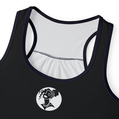 Pearls & Curls5 | Black - Plain Ringer Tank (black or white trim)