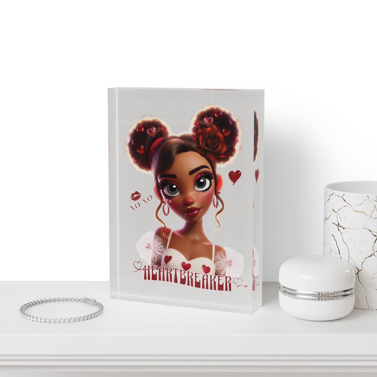 Heartbreaker 3 | Ice Gray Acrylic Image Block
