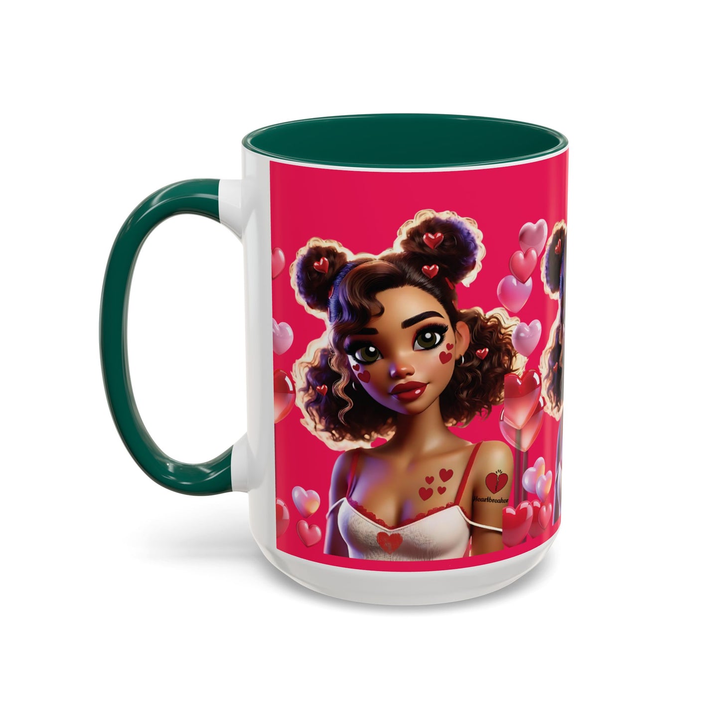 Heartbreaker 2 | Watermelon - Coffee Mug, two-tone, 15 oz (multiple handle colors)