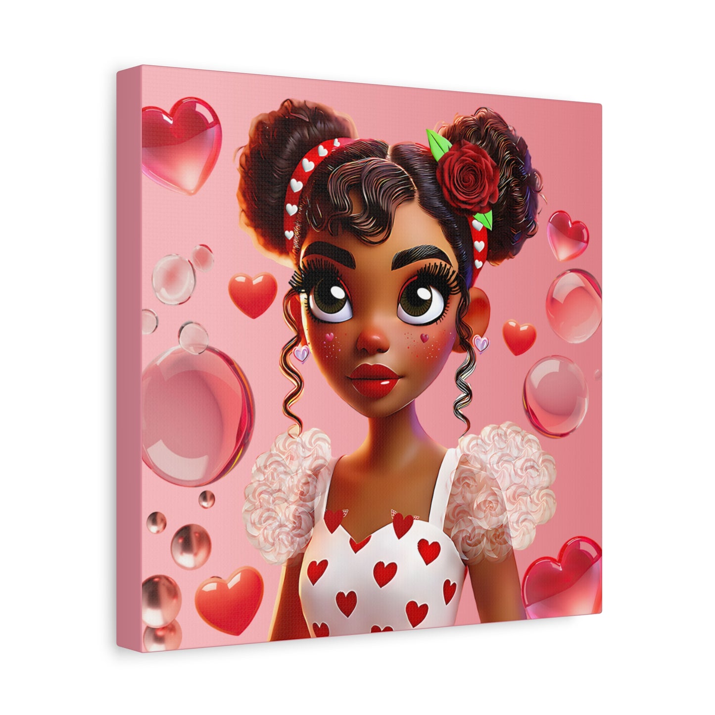 Heartbreaker Girl | Bubble Gum, Matte Canvas Print