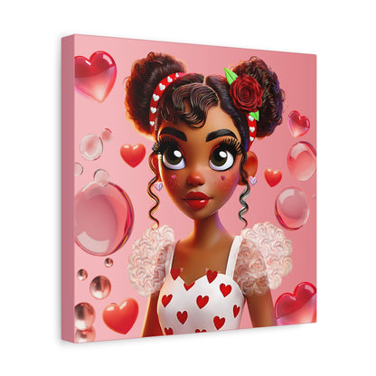 Heartbreaker Girl | Bubble Gum, Matte Canvas Print