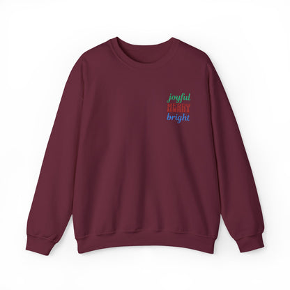 The Joyful Edit2| Merry & Bright Embroidered Sweatshirt (multiple colors)
