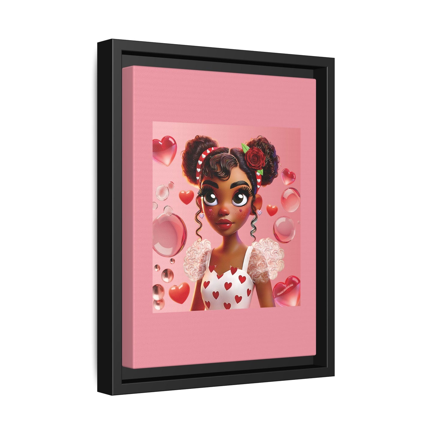 Heartbreaker Girl | Bubblegum - Canvas Print, framed matte (multiple sizes/frame colors)