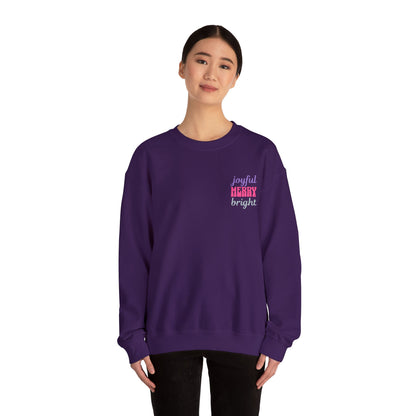 The Joyful Edit2 | Merry & Bright Embroidered Sweatshirt, PINK Palette (multiple colors)