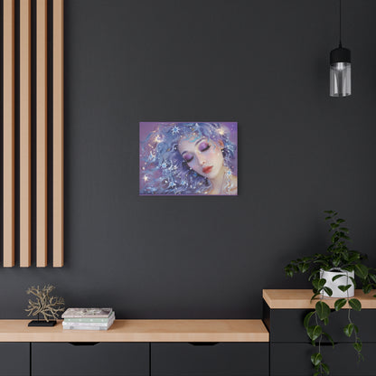 Winter Fantasy2 | Celestial Maiden Slumber Matte Canvas Print