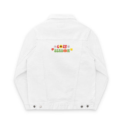 The Cozy Edit1 - Embroidered Denim Jacket (classic, black, and white denim)