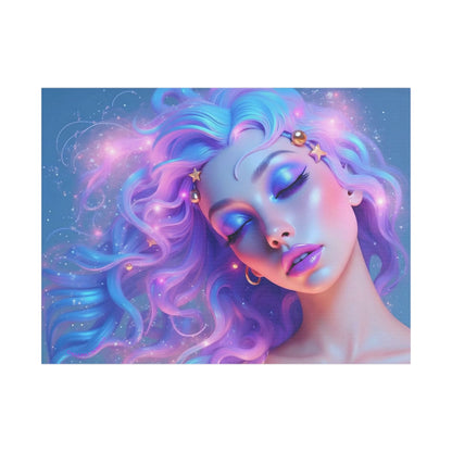 Winter Fantasy 1 | Dreamy Cosmic Muse Satin Stretched Canvas Print