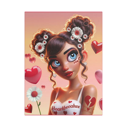 Heartbreaker 1 l Raspberry Satin Stretched Canvas Print