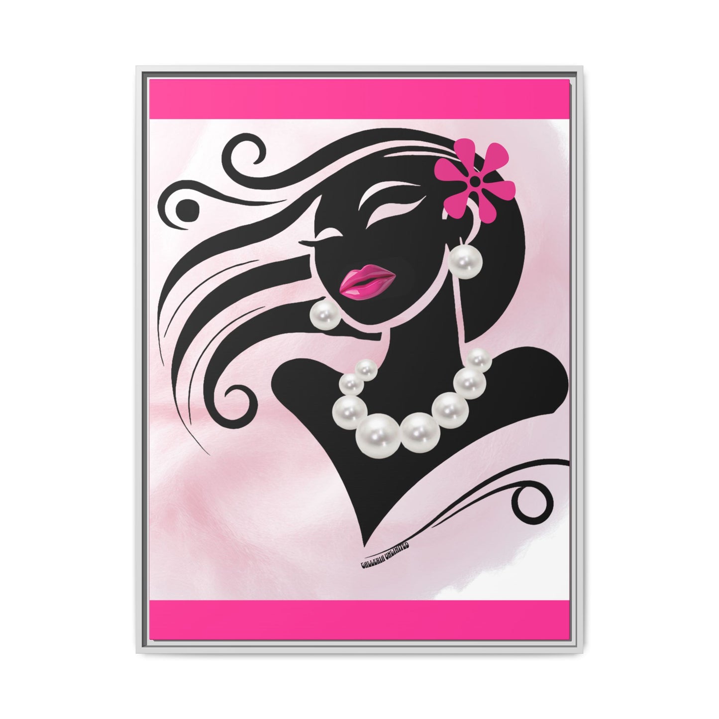 Pearls & Curls 6 | Candy Kiss Framed Matte Canvas Wall Art (black or white frame)