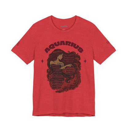 Aquarius| Word Art Graphic Tee (garnet) -- "Aquarius" Definition on Back