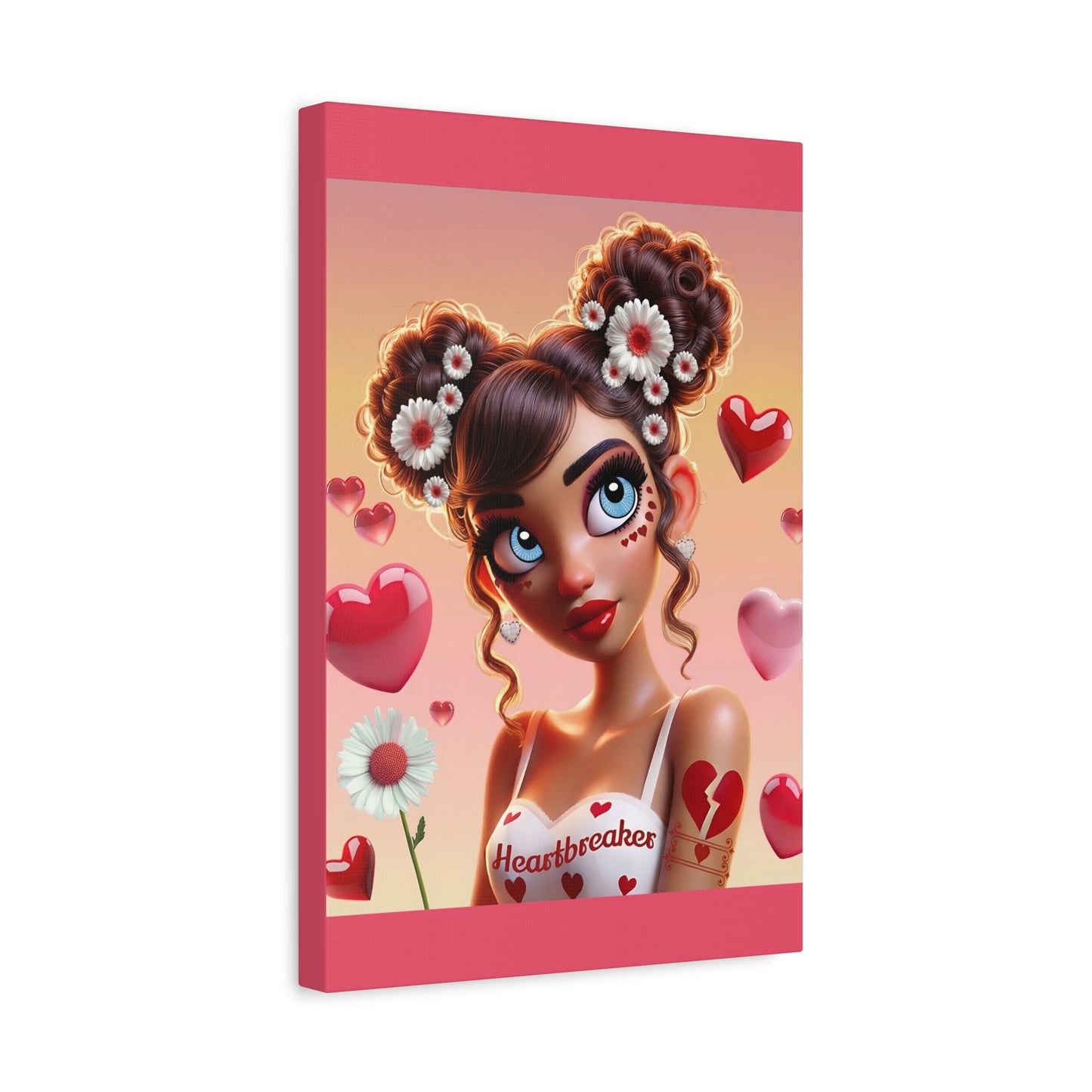 Heartbreaker 1 | Raspberry Matte Canvas Print