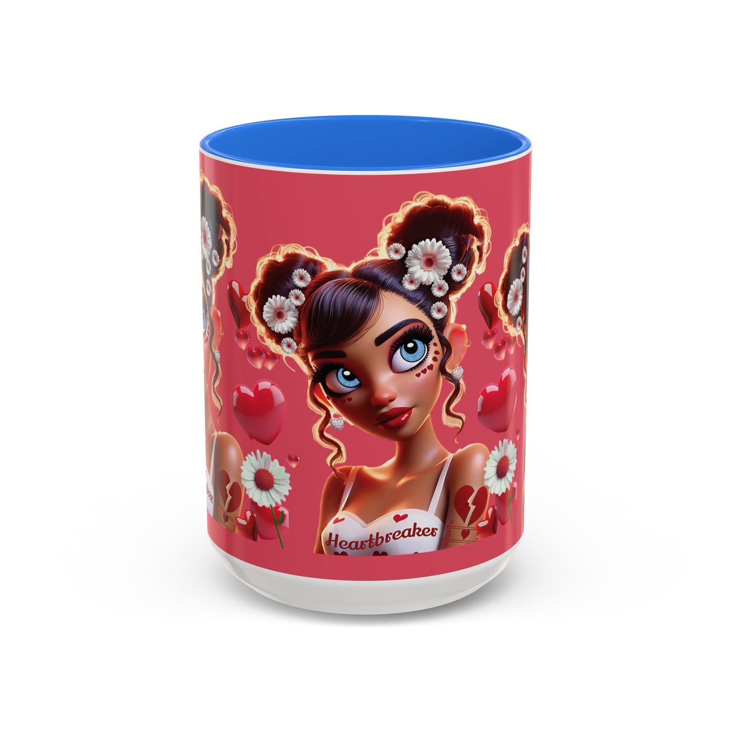 Heartbreaker 1 | Raspberry - Coffee Mug, two-tone, 15 oz (multiple handle colors)