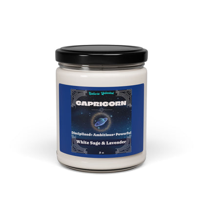 Capricorn | White Sage & Lavender Candle, 9oz (topaz)