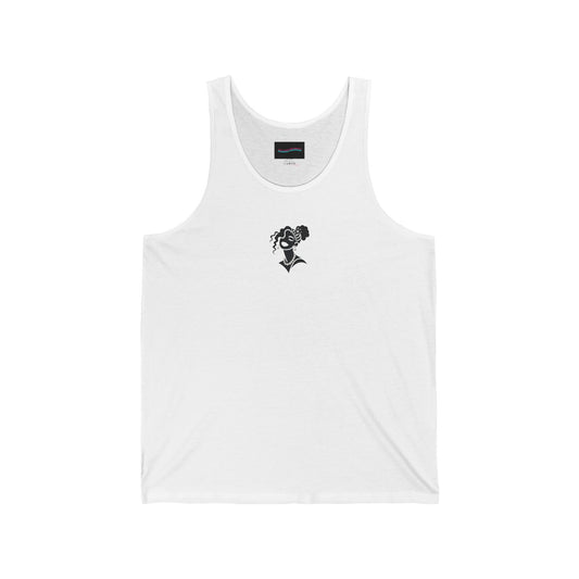 Pearls & Curls 5 | White Jersey Tank