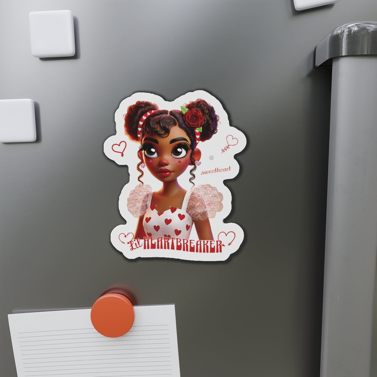 Heartbreaker Girl | Red Typography - Die-Cut Magnet